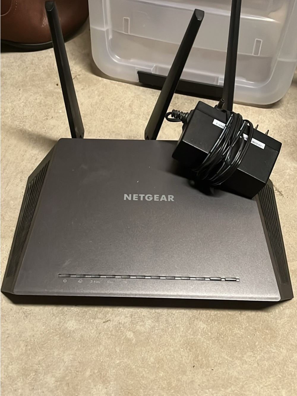 NETGEAR Nighthawk Black Wireless Router with External Antennas and Adapter